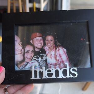 Black Photo Frame with Silver 'Friends' Text